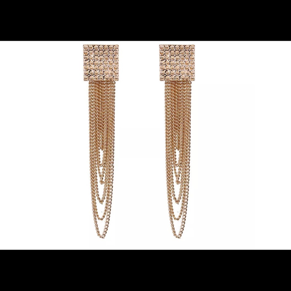 Long Tassel Crystal Bohemian Drop Dangle Earrings